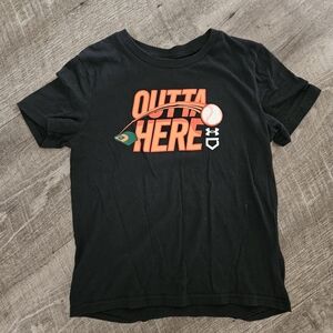 Under Armour Kids Black and Orange Graphic Tee